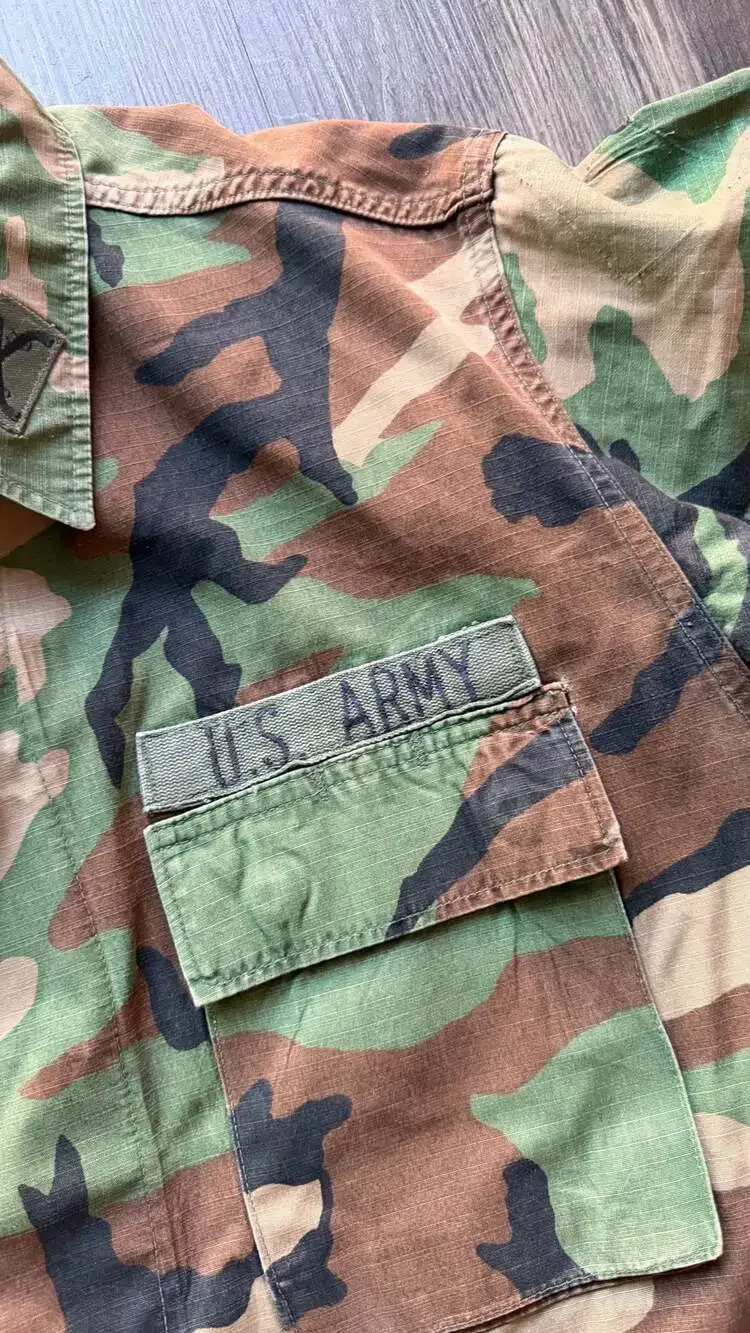 Vintage U.S. Army Woodland Camo BDU Combat Coat Jacket Small-Regular